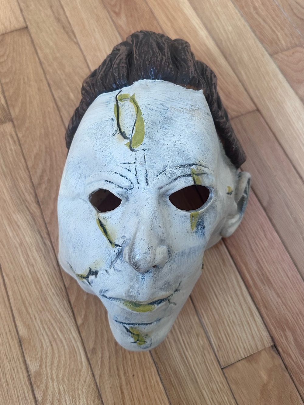 Unbranded White & Brown Horror Face Mask - Distressed Look
